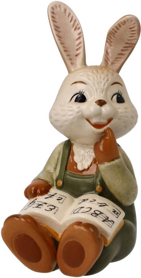 Goebel Paashaas Haas School Vroeg Oefent Verzamelfiguur konijn aan het lezen (1 stuk)