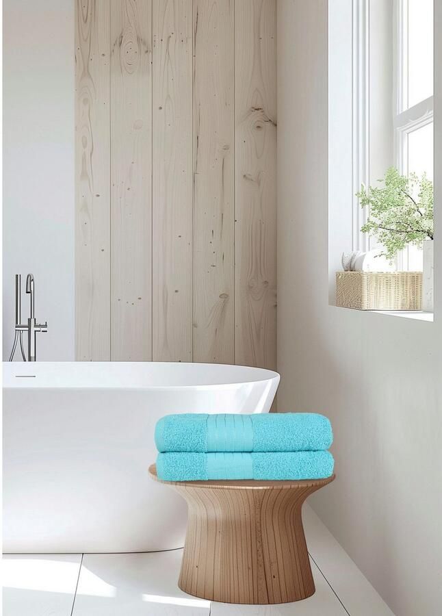 Good morning Badlaken Uni Towels Katoen walkfrottee bies 500 GSM effen zonder ophangbeugel (2 stuks) - Foto 4