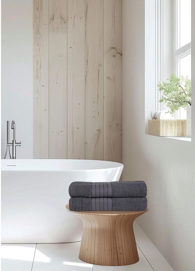 Good morning Badlaken Uni Towels Katoen walkfrottee bies 500 GSM effen zonder ophangbeugel (2 stuks) - Foto 4