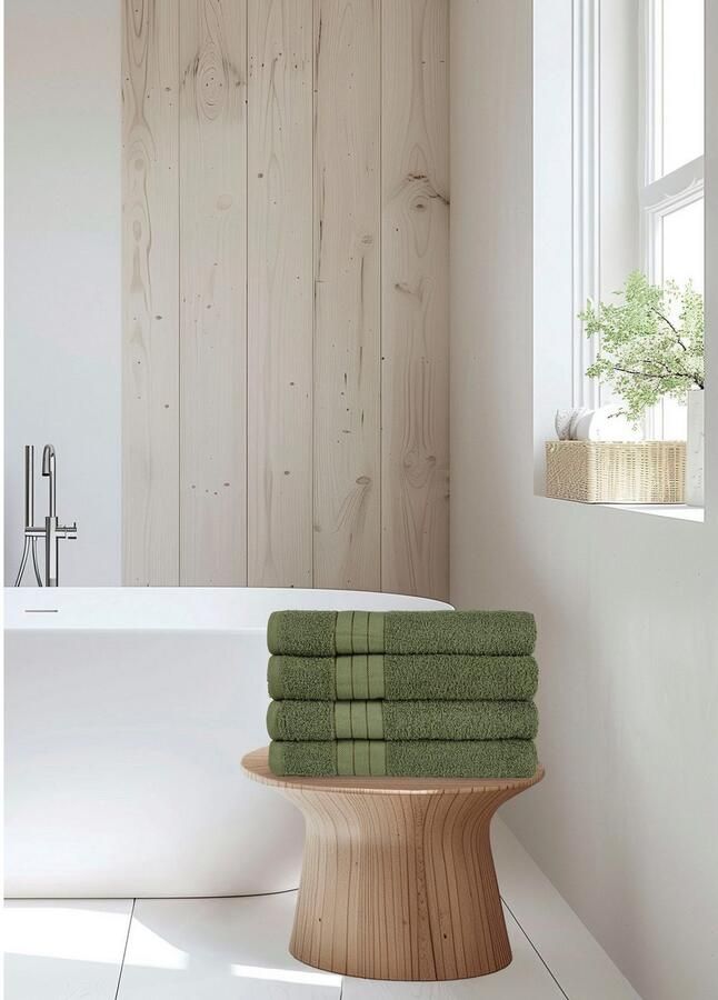Good morning Handdoeken Uni Katoen walkfrottee bies 500 GSM effen zonder ophangbeugel (4 stuks) - Foto 4