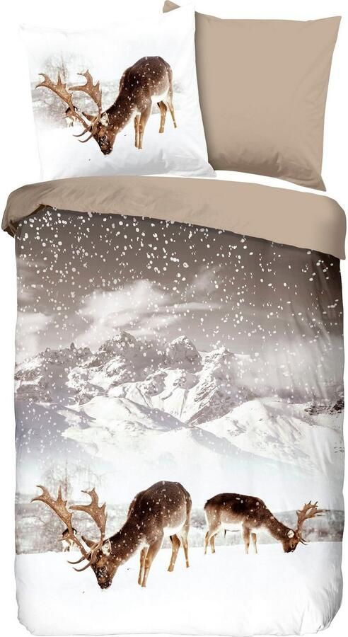 Good morning Omkeerbaar beddengoed Winter Biber 135x200 Zacht Warm Rits Omkeerbaar Kind Winter (2-delig) - Foto 2