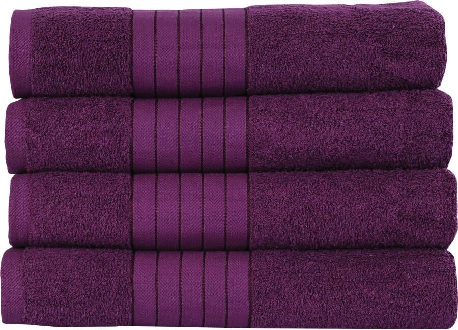 Good morning Handdoeken Uni met een mooie rand (4 stuks) - Foto 2