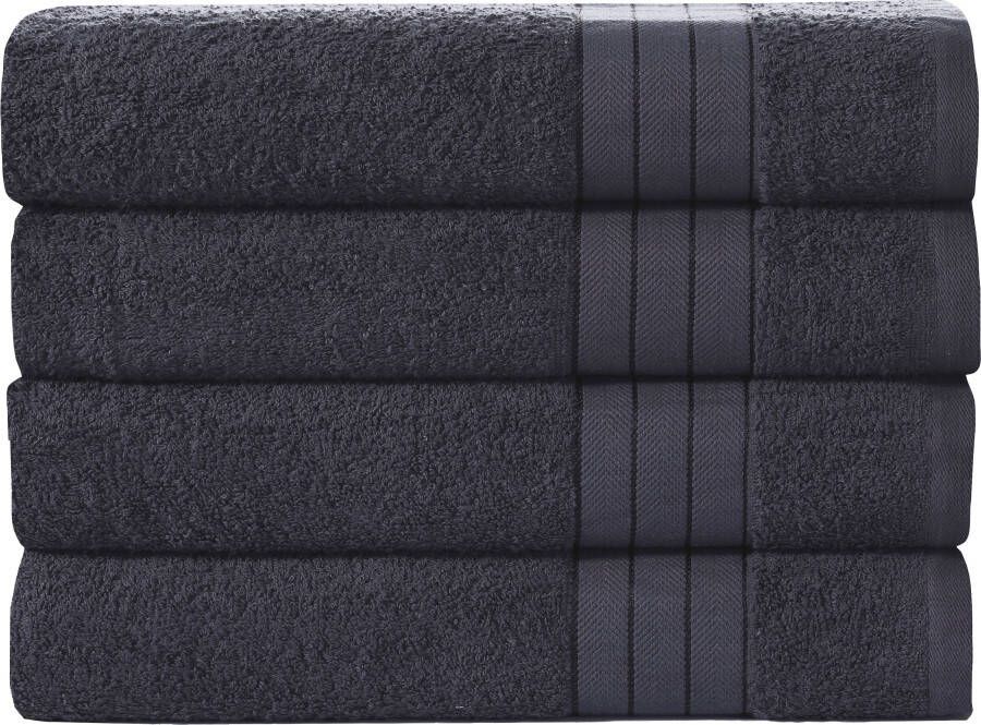 Good morning Handdoeken Uni Katoen walkfrottee bies 500 GSM effen zonder ophangbeugel (4 stuks) - Foto 2