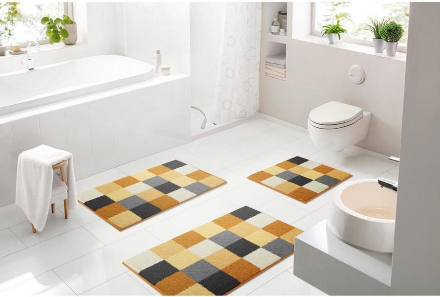 Grund Badmat BONA antisliprug geruit zacht (1 stuk)