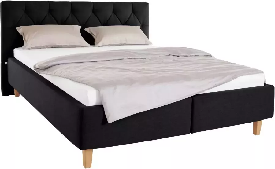 Guido Maria Kretschmer Home&Living Bekleed ledikant Sunley 140 Kruisstiksel in het hoofdbord hoofdbordhoogte 142 cm naar keuze zonder of met matras lattenbodem 3 matrassoorten
