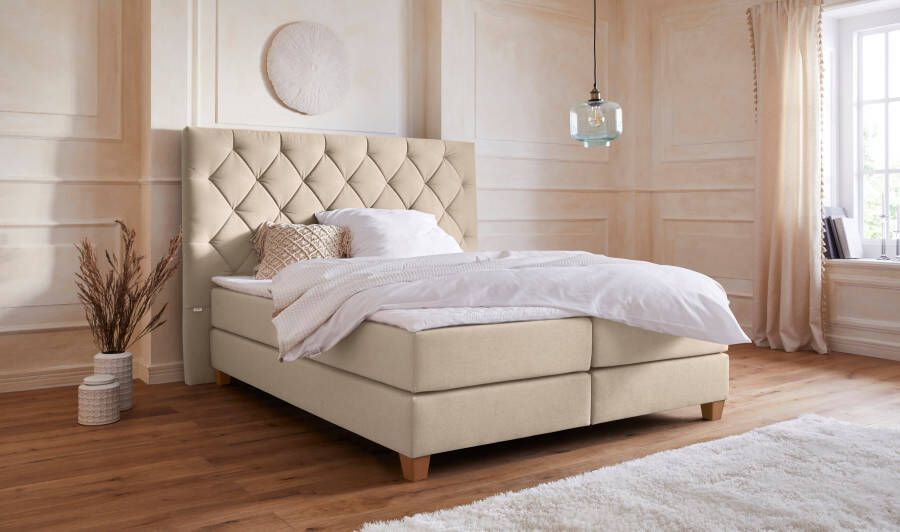 Home affaire Boxspring Harmones hoog in 3 breedten hardheid ook gemengd met elk 1 matras in h2 en h3