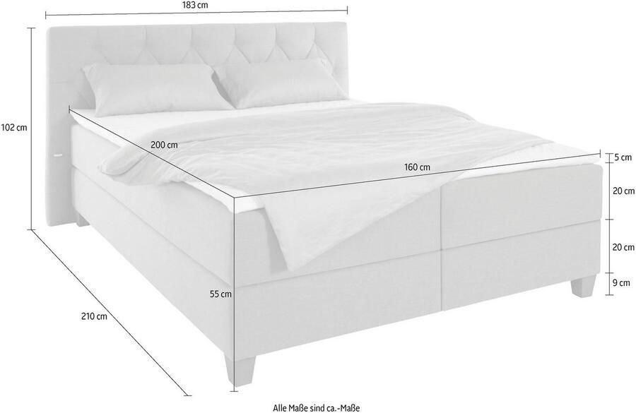 Guido Maria Kretschmer Home&Living Boxspring Harmones in 3 breedten hardheid ook gemengd met elk 1 matras in h2 en h3 - Foto 4