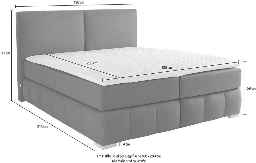 Home affaire Boxspring Wehma incl. matrastopper voor 3 verschillende matrassen ook in fluwelen stof - Foto 7