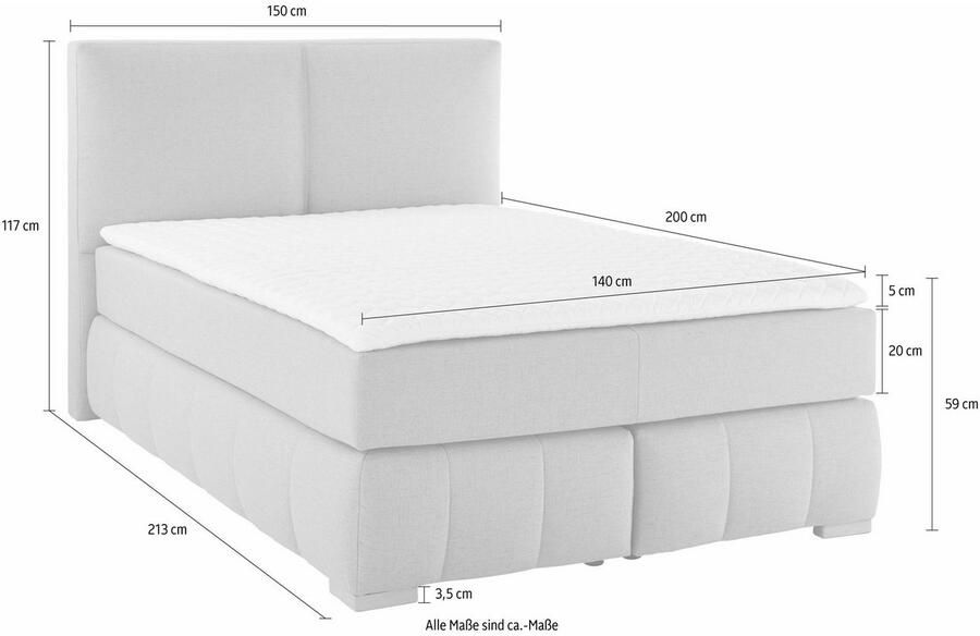Home affaire Boxspring Wehma incl. matrastopper voor 3 verschillende matrassen ook in fluwelen stof - Foto 5
