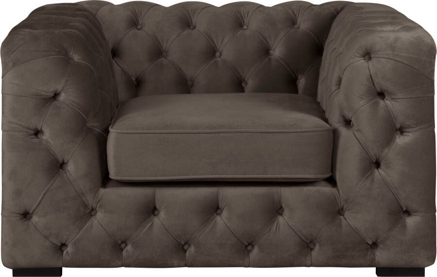 Home affaire Chesterfield-fauteuil Kalina stoel klassieke chesterfield knoopdetails zeer hoogwaardige afwerking - Foto 6