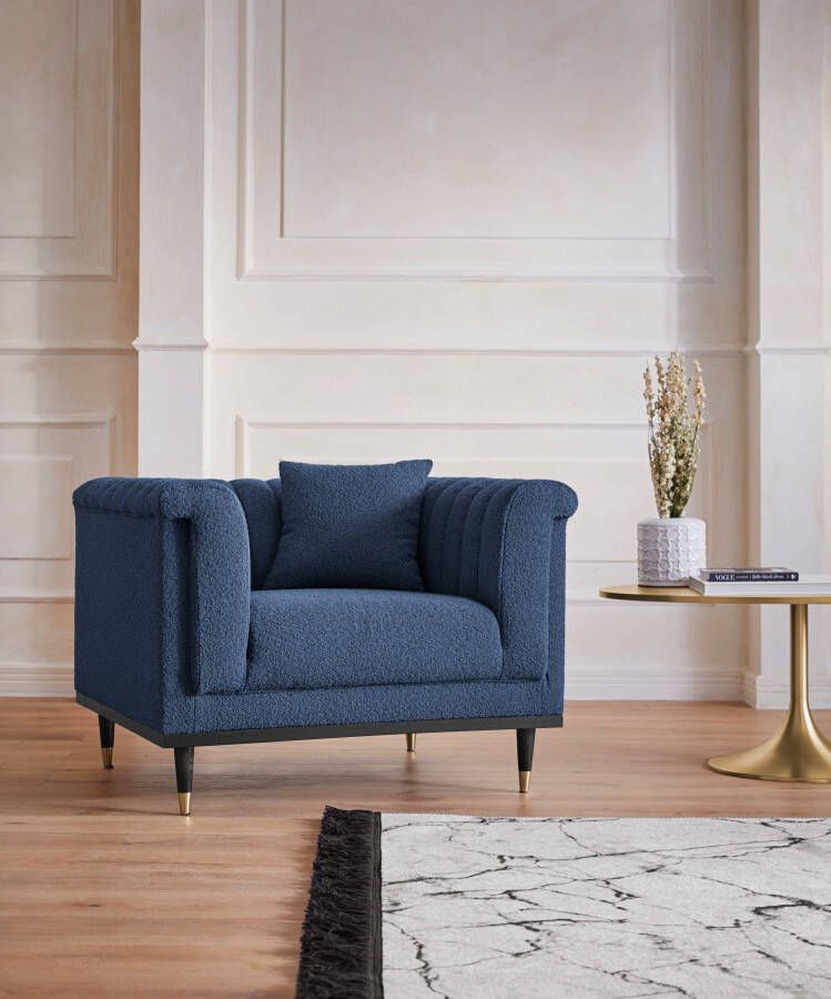 Home affaire Cocktailfauteuil Chamby New stoel bouclé-structuurbekleding met stiksels bij de leuning - Foto 10