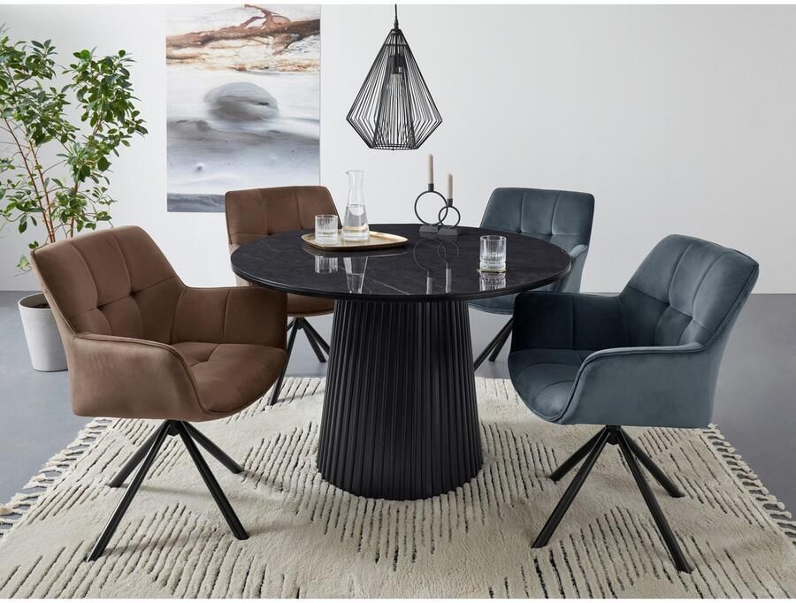 Guido Maria Kretschmer Home&Living Eettafel Roos TOPSELLER! OTTOs keuze Eettafel met hoogwaardig keramisch oppervlak massief houten voet van essenhout - Foto 10
