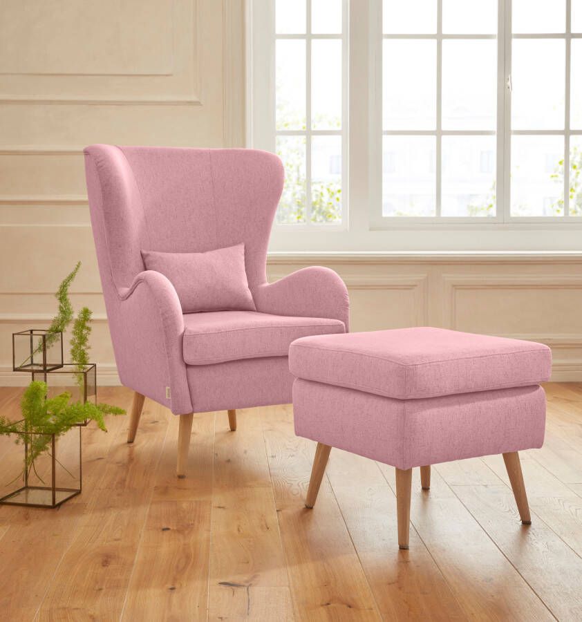Guido Maria Kretschmer Home&Living Fauteuil Sallito TV-stoel oorfauteuil met Hocker in veel stofkwaliteiten ook in fluweelcord - Foto 9