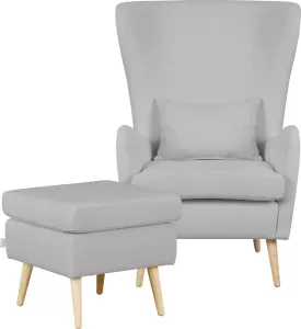 Guido Maria Kretschmer Home&Living Fauteuil Sallito incl. hocker de kleinere versie van "salla" in 6 stofkwaliteiten fauteuil bxdxh: 76x85x109 cm bekleding ook in luxe-microvezel in imitatiebont-look