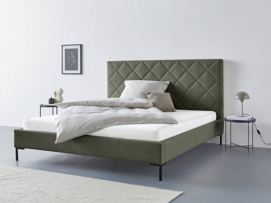 Home affaire Gestoffeerd bed CHARLOTT Modern bekleed bed met of zonder lattenbodem - Foto 1