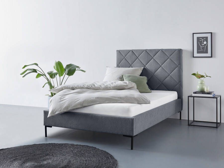 Home affaire Gestoffeerd bed CHARLOTT Modern bekleed bed met of zonder lattenbodem