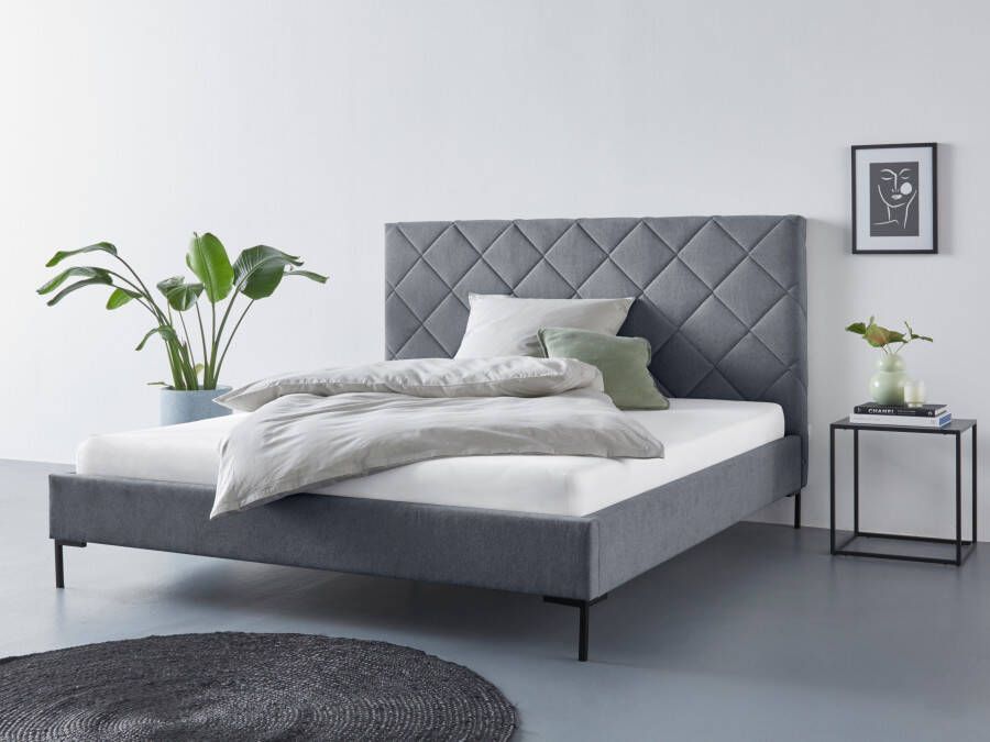 Home affaire Gestoffeerd bed CHARLOTT Modern bekleed bed met of zonder lattenbodem