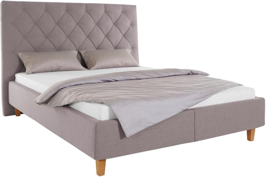 Home affaire Gestoffeerd bed Sunley 140 Kruisstiksel hoofdbordhoogte 142 cm zonder of met matras lattenbodem - Foto 8