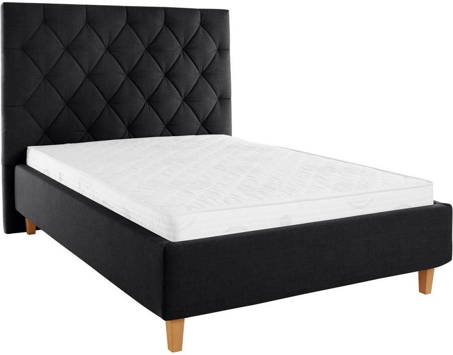 Home affaire Gestoffeerd bed Sunley 140 Kruisstiksel hoofdbordhoogte 142 cm zonder of met matras lattenbodem - Foto 4