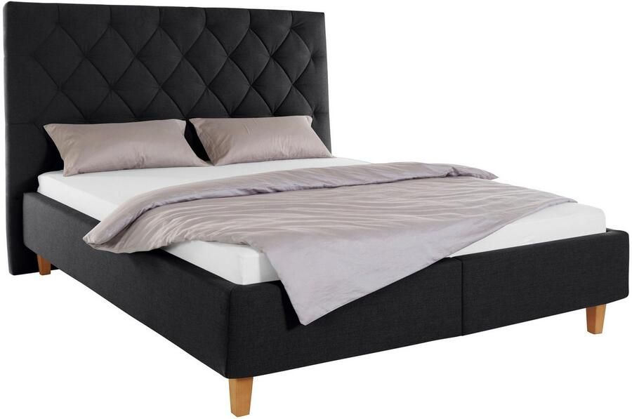Home affaire Gestoffeerd bed Sunley 140 Kruisstiksel hoofdbordhoogte 142 cm zonder of met matras lattenbodem - Foto 9
