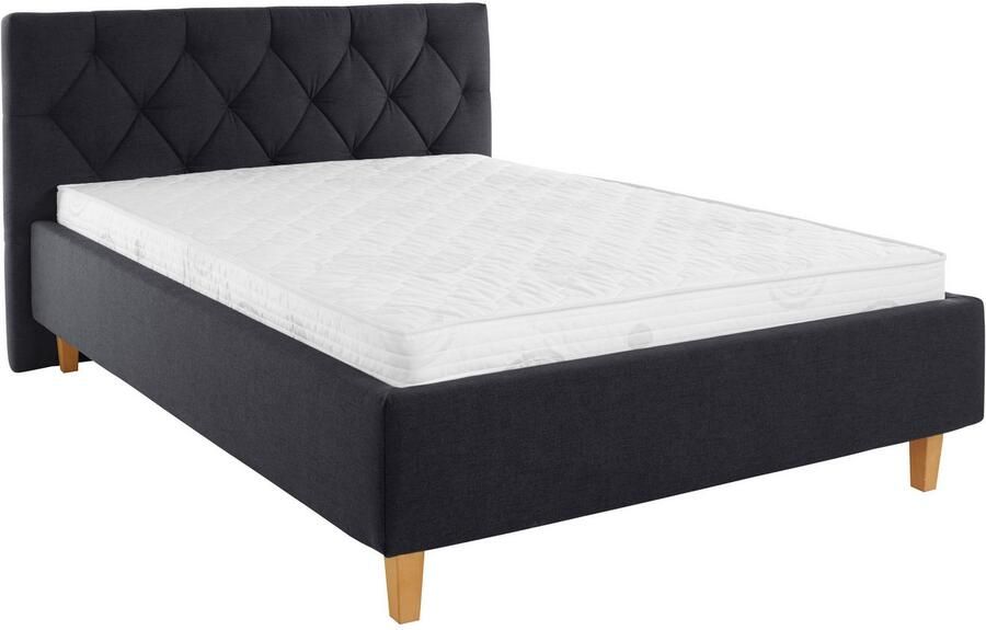 Home affaire Gestoffeerd bed Sunley 100 Kruisstiksel hoofdbordhoogte 102 cm zonder of met matras lattenbodem - Foto 8