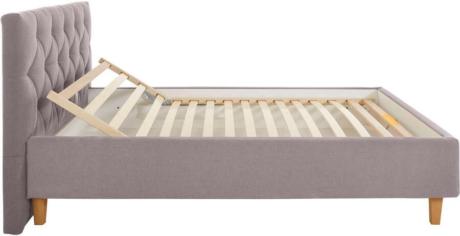 Home affaire Gestoffeerd bed Sunley 100 Kruisstiksel hoofdbordhoogte 102 cm zonder of met matras lattenbodem - Foto 8