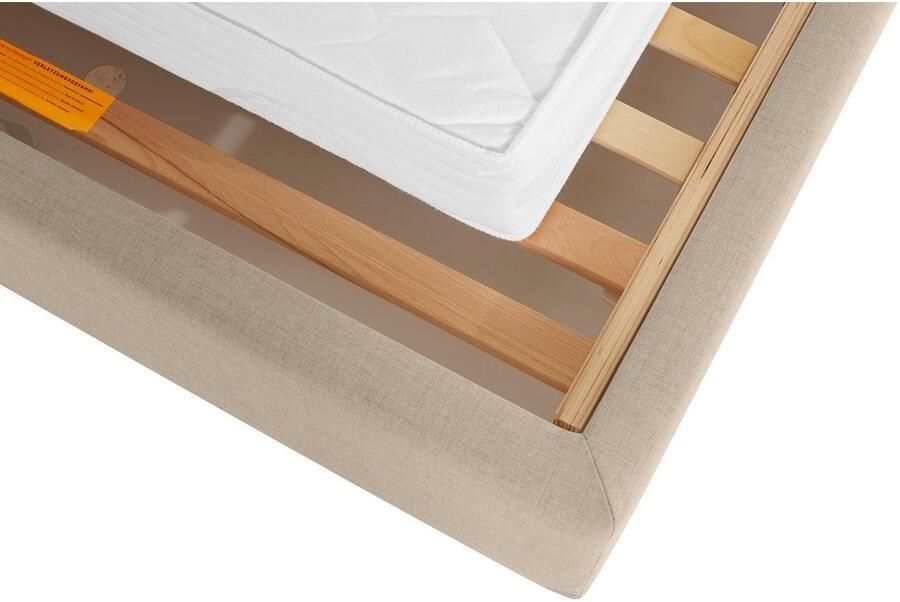 Home affaire Gestoffeerd bed Sunley 140 Kruisstiksel hoofdbordhoogte 142 cm zonder of met matras lattenbodem - Foto 7