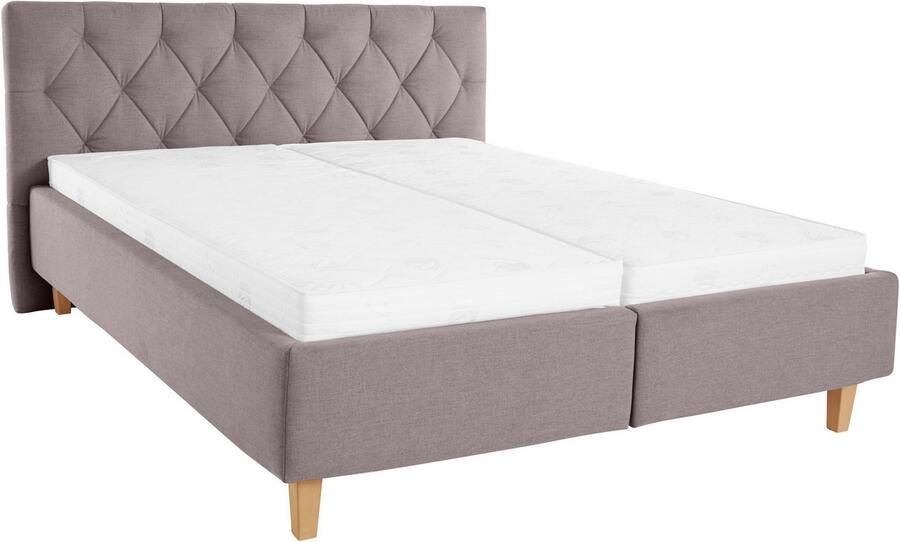 Home affaire Gestoffeerd bed Sunley 100 Kruisstiksel hoofdbordhoogte 102 cm zonder of met matras lattenbodem - Foto 13