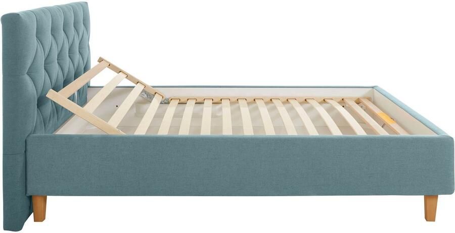 Home affaire Gestoffeerd bed Sunley 100 Kruisstiksel hoofdbordhoogte 102 cm zonder of met matras lattenbodem - Foto 8