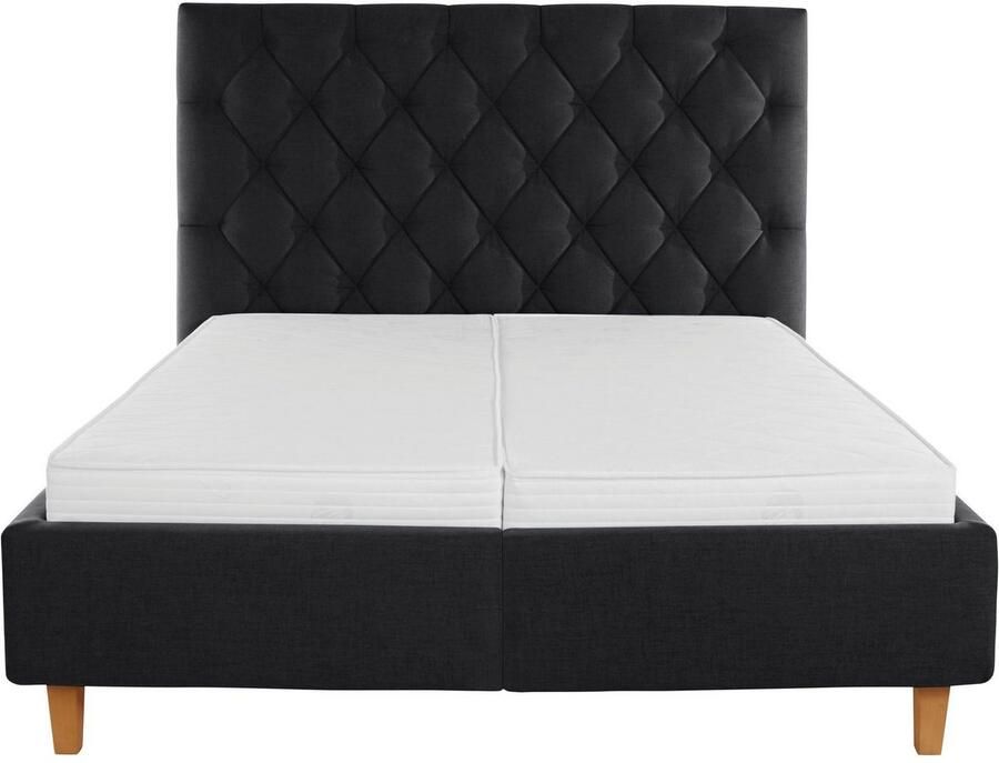 Home affaire Gestoffeerd bed Sunley 140 Kruisstiksel hoofdbordhoogte 142 cm zonder of met matras lattenbodem - Foto 2