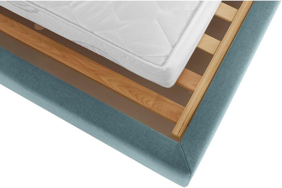 Home affaire Gestoffeerd bed Sunley 100 Kruisstiksel hoofdbordhoogte 102 cm zonder of met matras lattenbodem - Foto 4