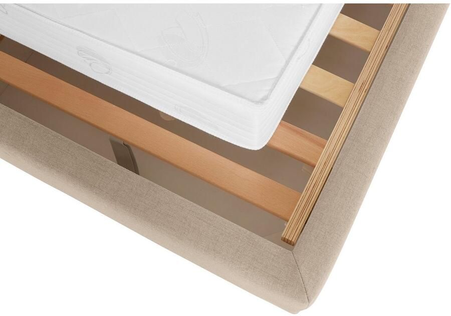Home affaire Gestoffeerd bed Sunley 140 Kruisstiksel hoofdbordhoogte 142 cm zonder of met matras lattenbodem - Foto 3