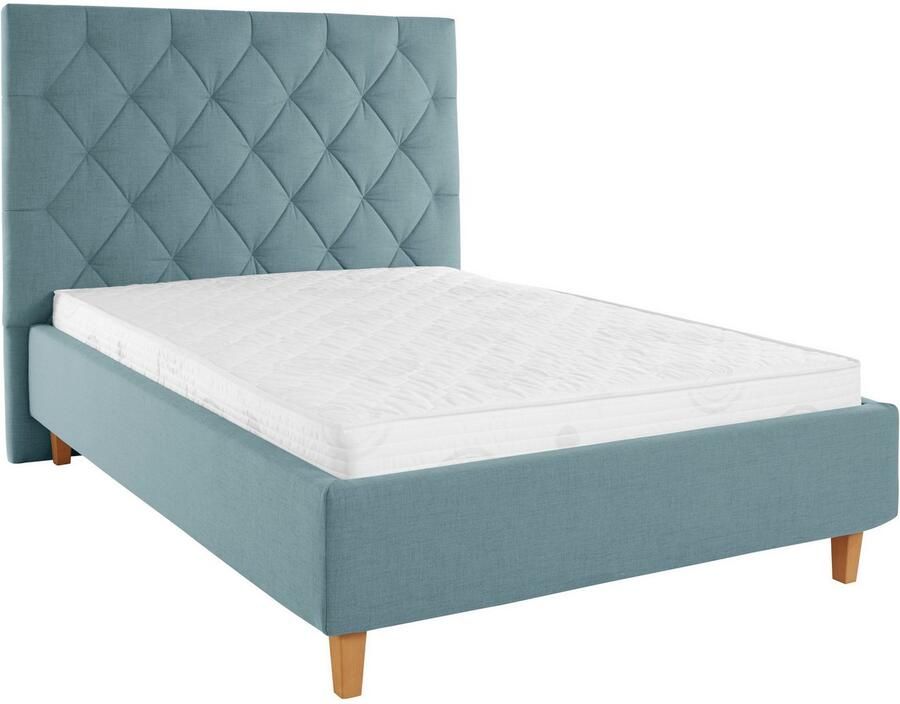 Home affaire Gestoffeerd bed Sunley 140 Kruisstiksel hoofdbordhoogte 142 cm zonder of met matras lattenbodem - Foto 3