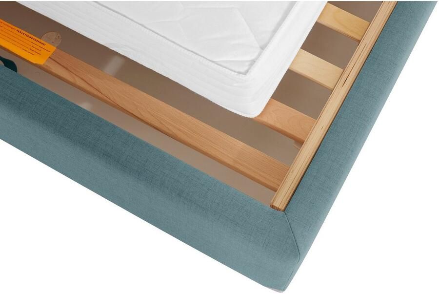 Home affaire Gestoffeerd bed Sunley 140 Kruisstiksel hoofdbordhoogte 142 cm zonder of met matras lattenbodem - Foto 8