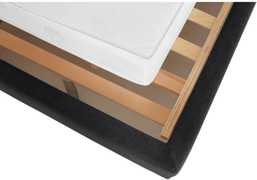 Home affaire Gestoffeerd bed Sunley 140 Kruisstiksel hoofdbordhoogte 142 cm zonder of met matras lattenbodem - Foto 2