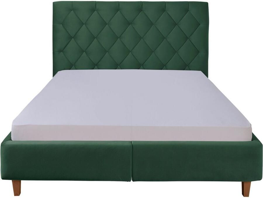 Home affaire Gestoffeerd bed Sunley 140 Kruisstiksel hoofdbordhoogte 142 cm zonder of met matras lattenbodem - Foto 3