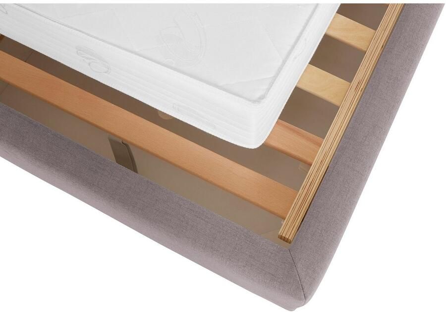 Home affaire Gestoffeerd bed Sunley 140 Kruisstiksel hoofdbordhoogte 142 cm zonder of met matras lattenbodem - Foto 6