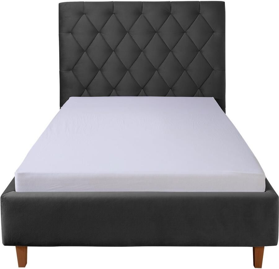 Home affaire Gestoffeerd bed Sunley 140 Kruisstiksel hoofdbordhoogte 142 cm zonder of met matras lattenbodem - Foto 1