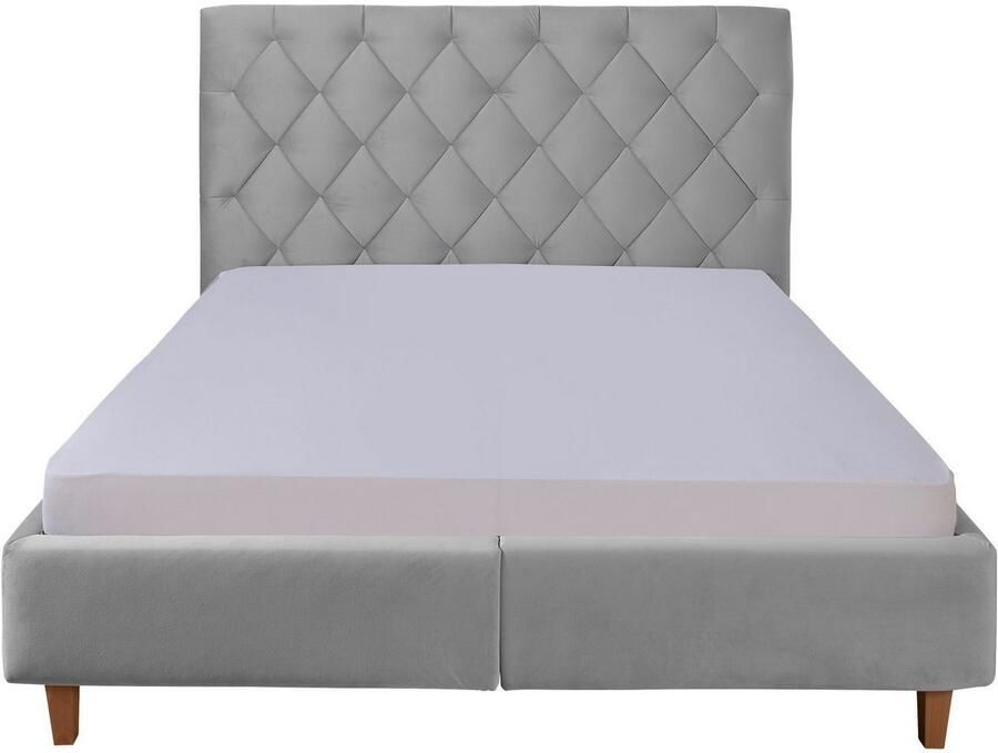 Home affaire Gestoffeerd bed Sunley 140 Kruisstiksel hoofdbordhoogte 142 cm zonder of met matras lattenbodem - Foto 4