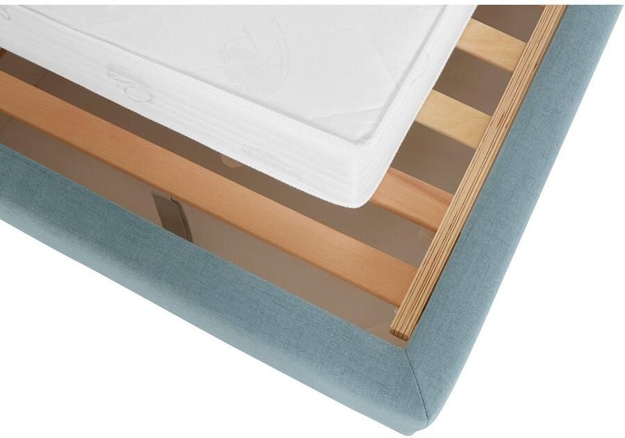 Home affaire Gestoffeerd bed Sunley 140 Kruisstiksel hoofdbordhoogte 142 cm zonder of met matras lattenbodem - Foto 2