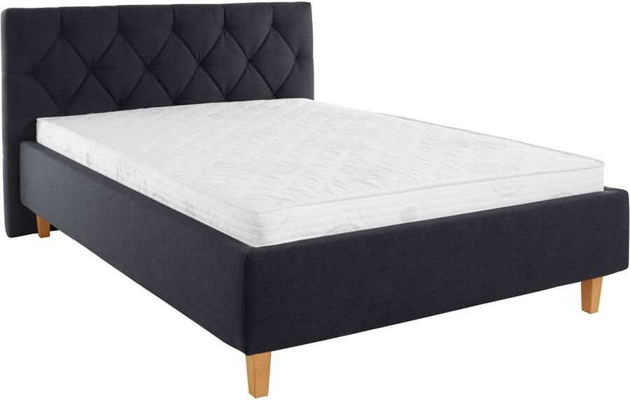 Home affaire Gestoffeerd bed Sunley 100 Kruisstiksel hoofdbordhoogte 102 cm zonder of met matras lattenbodem - Foto 8