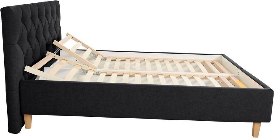 Home affaire Gestoffeerd bed Sunley 100 Kruisstiksel hoofdbordhoogte 102 cm zonder of met matras lattenbodem - Foto 14