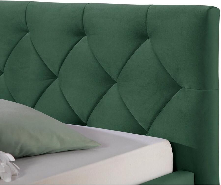 Guido Maria Kretschmer Home&Living Gestoffeerd bed Sunley 100 Kruisstiksel hoofdbordhoogte 102 cm zonder of met matras lattenbodem