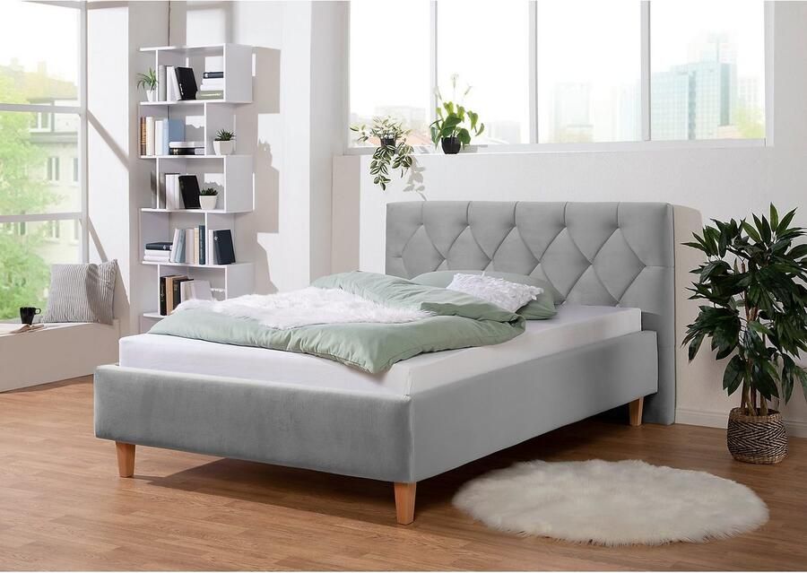 Guido Maria Kretschmer Home&Living Gestoffeerd bed Sunley 100 Kruisstiksel hoofdbordhoogte 102 cm zonder of met matras lattenbodem - Foto 7