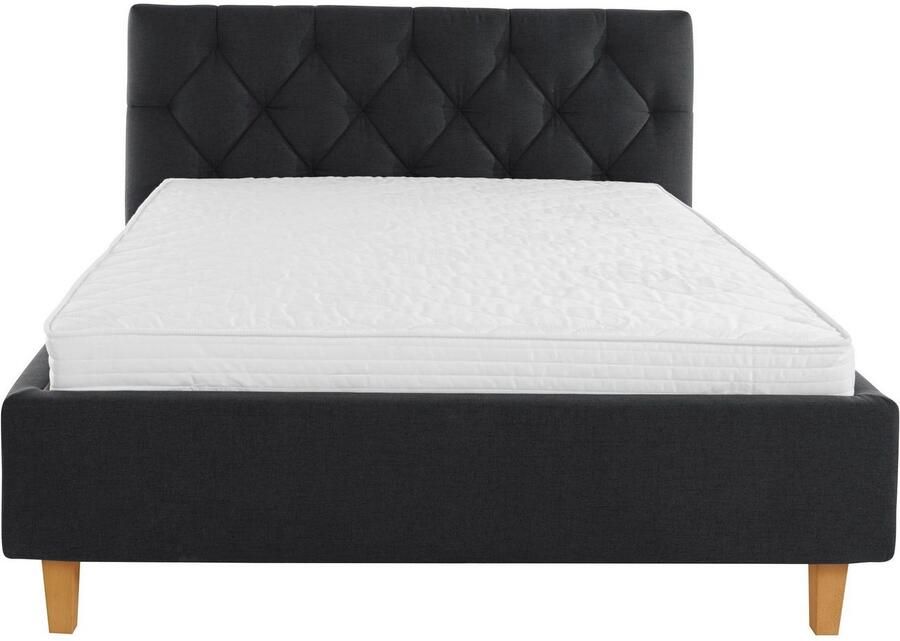 Home affaire Gestoffeerd bed Sunley 100 Kruisstiksel hoofdbordhoogte 102 cm zonder of met matras lattenbodem - Foto 3