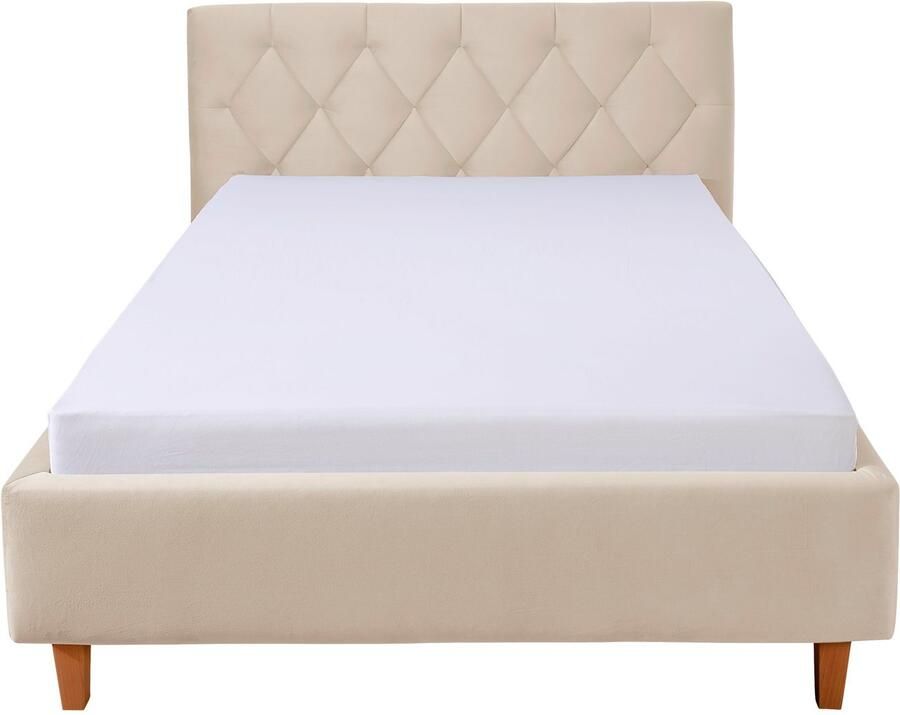 Home affaire Gestoffeerd bed Sunley 100 Kruisstiksel hoofdbordhoogte 102 cm zonder of met matras lattenbodem - Foto 3