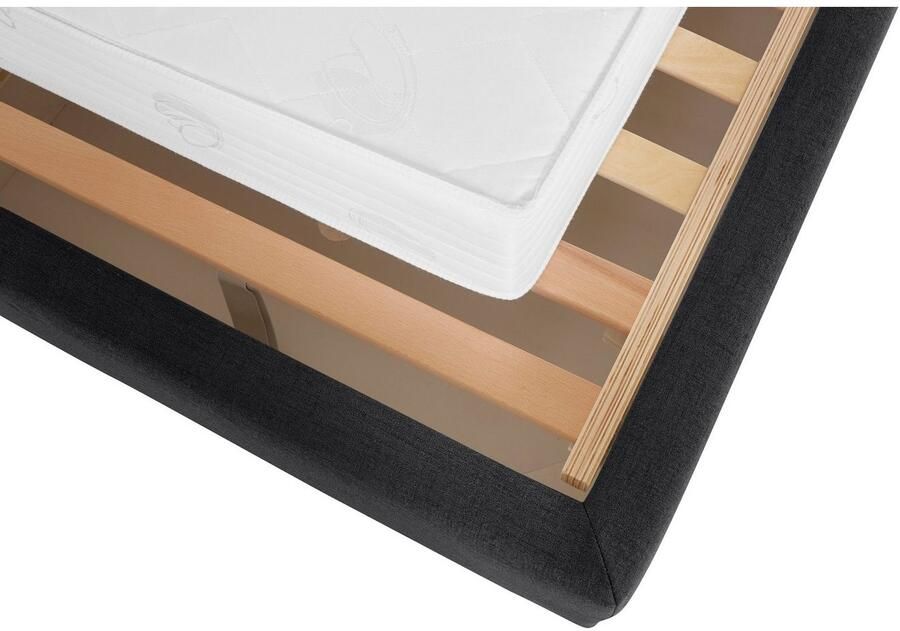 Home affaire Gestoffeerd bed Sunley 100 Kruisstiksel hoofdbordhoogte 102 cm zonder of met matras lattenbodem - Foto 2