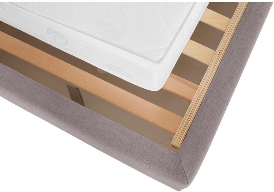 Home affaire Gestoffeerd bed Sunley 100 Kruisstiksel hoofdbordhoogte 102 cm zonder of met matras lattenbodem - Foto 4