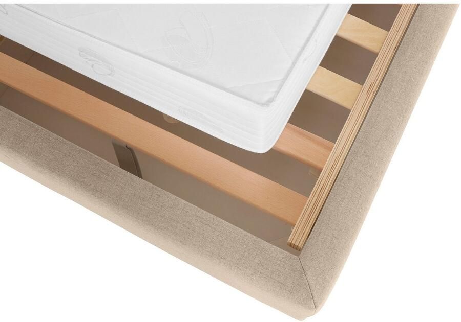 Home affaire Gestoffeerd bed Sunley 100 Kruisstiksel hoofdbordhoogte 102 cm zonder of met matras lattenbodem - Foto 2