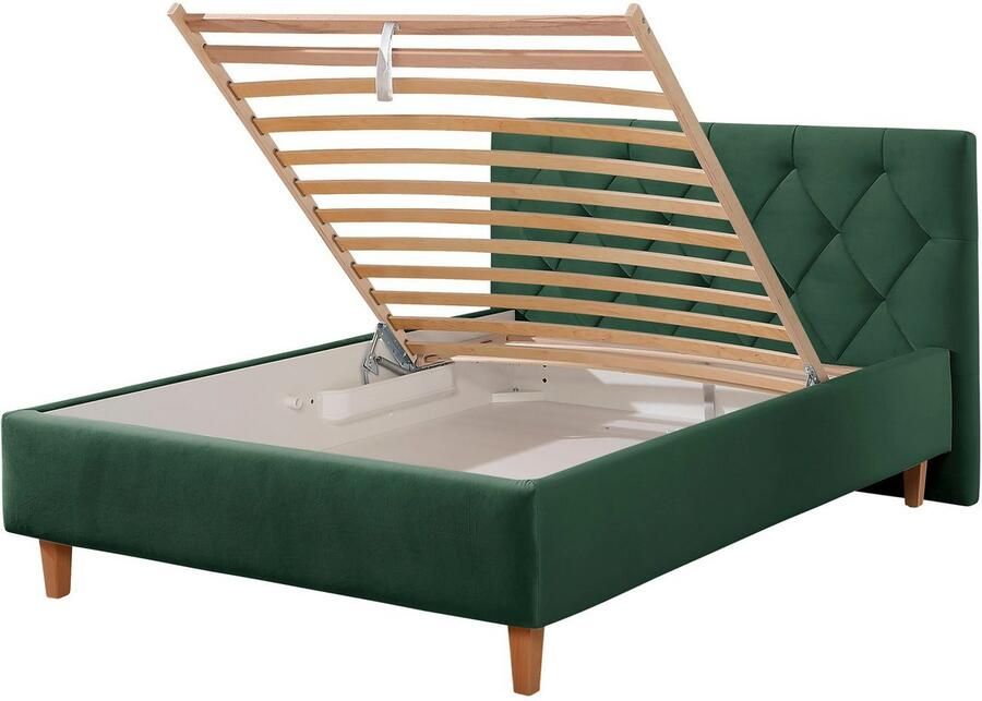 Guido Maria Kretschmer Home&Living Gestoffeerd bed Sunley 100 Kruisstiksel hoofdbordhoogte 102 cm zonder of met matras lattenbodem - Foto 3